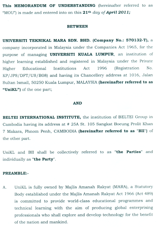 4-Memorandum of Understanding with UNIVERSITI KUALA LUMPUR